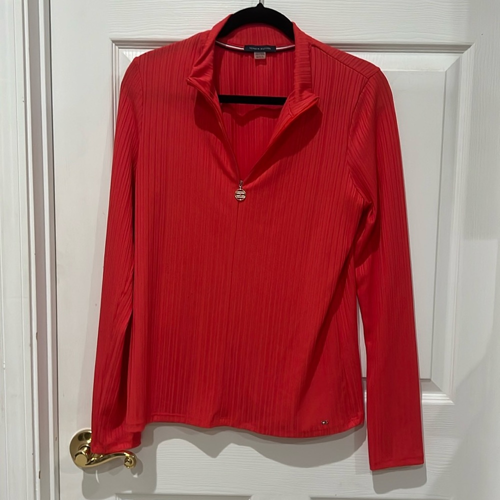 Tommy hilfiger half zip coral